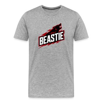 Beastie Rampage Logo - Männer Premium Bio T-Shirt - Grau meliert - Vorne - Damien (186cm)