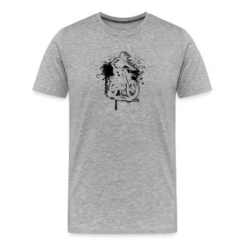 Motif motocross avec valeur de reconnaissance - T-shirt bio Premium Homme - gris chiné - Devant - Damien (186cm)