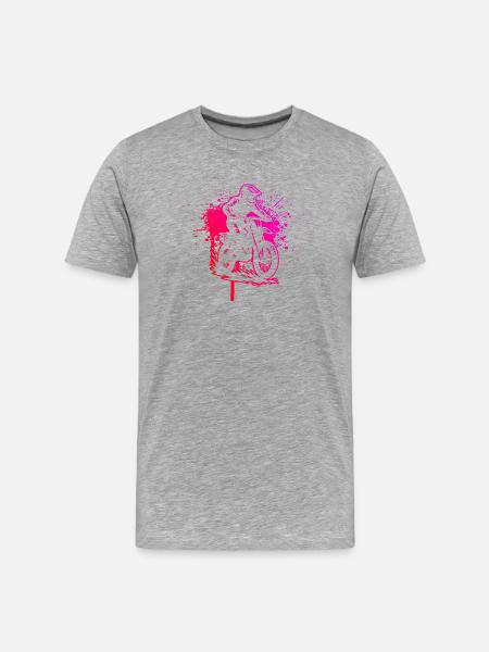 Motocross Fokus pur - Männer Premium Bio T-Shirt - Grau meliert