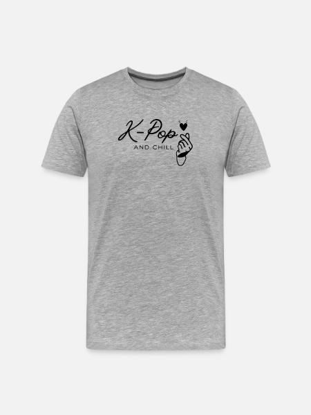 K-Pop_and_chill - Men's Premium Organic T-Shirt - heather grey