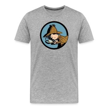Detektiv Flo Kollektion - Männer Premium Bio T-Shirt - Grau meliert - Vorne - Damien (186cm)