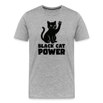 Pouvoir du chat - T-shirt bio Premium Homme - gris chiné - Devant - Damien (186cm)