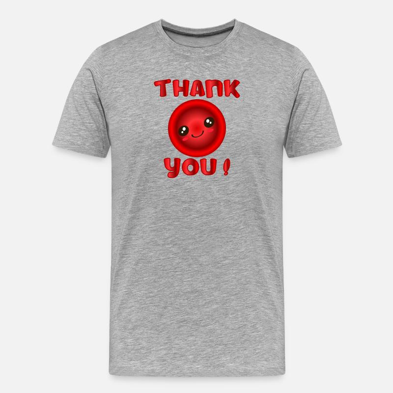 Danke Blutspende - Männer Premium Bio T-Shirt - Grau meliert
