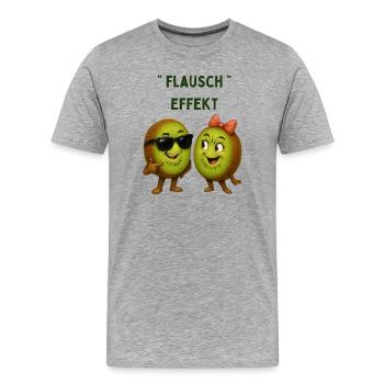 Flauscheffekt Kiwi-Duo - Männer Premium Bio T-Shirt - Grau meliert - Vorne - Damien (186cm)