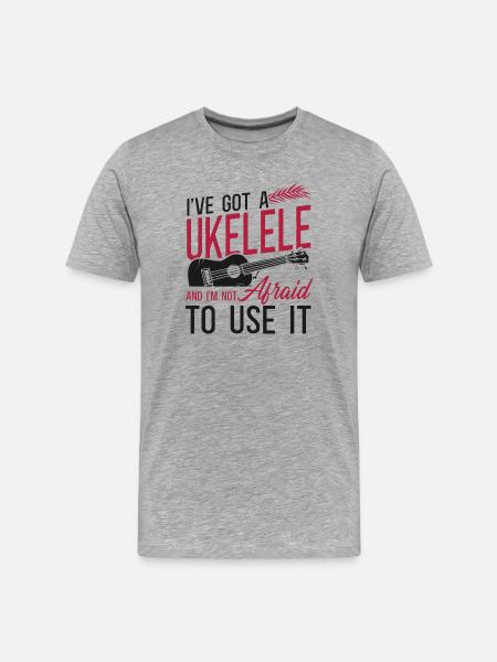 Ukulélé hawaïen Ukulélé J’ai un - T-shirt bio Premium Homme - gris chiné