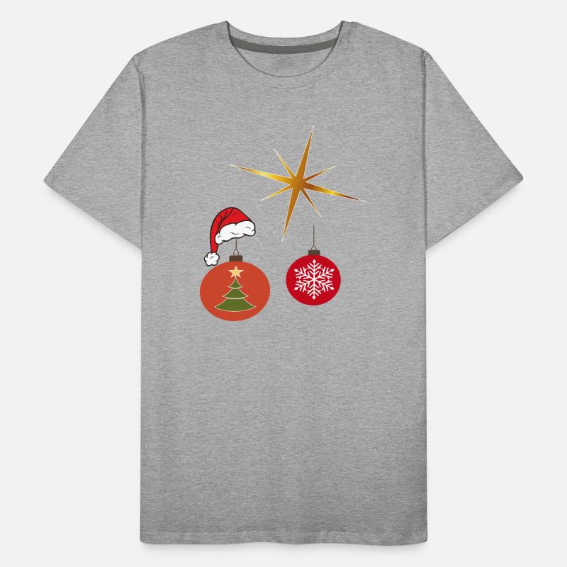 Weihnachtsstern und Weihnachtskugel Männer Premium Bio T-Shirt