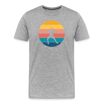 Tennis - Männer Premium Bio T-Shirt - Grau meliert - Vorne - Damien (186cm)