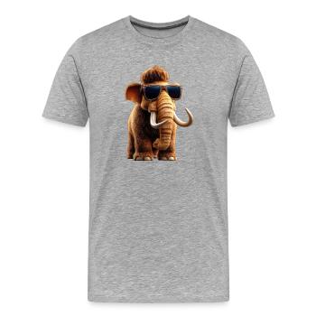 Mammut Wollhaarmammut Eiszeit Mammuts Süßes Mammut - Männer Premium Bio T-Shirt - Grau meliert - Vorne - Damien (186cm)