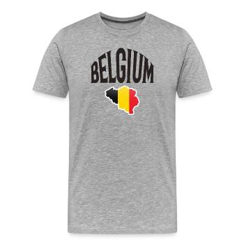 Belgique - T-shirt bio Premium Homme - gris chiné - Devant - Damien (186cm)