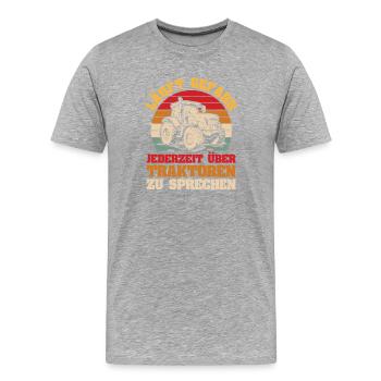 Tractor Farmer Farmer Tractor Driver Tractor - Men's Premium Organic T-Shirt - heather grey - Front - Damien (186cm)