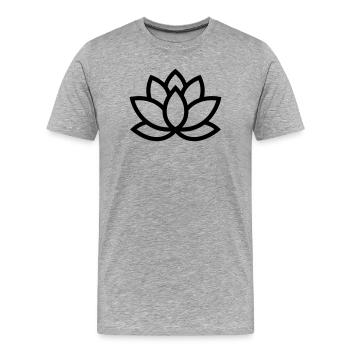 lotus flower - Men's Premium Organic T-Shirt - heather grey - Front - Damien (186cm)