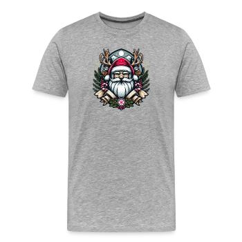Santa xmas Logo - Männer Premium Bio T-Shirt - Grau meliert - Vorne - Damien (186cm)