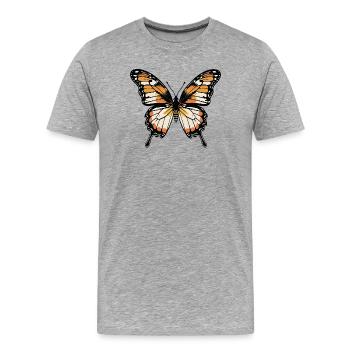 Lebendige Schmetterlingsfarben - Männer Premium Bio T-Shirt - Grau meliert - Vorne - Damien (186cm)
