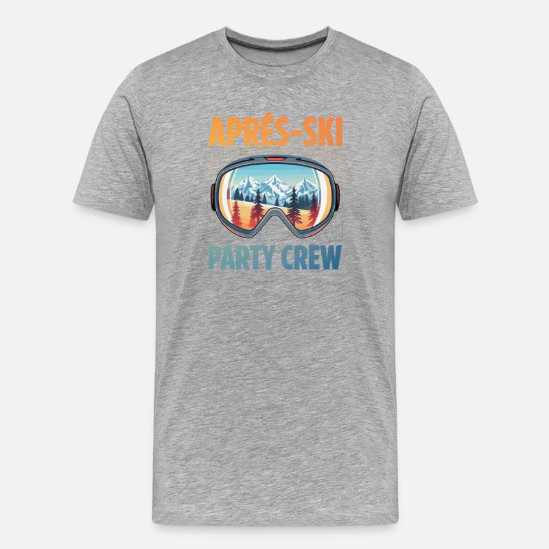 Apres Ski Party Crew Spruch - Männer Premium Bio T-Shirt - Grau meliert