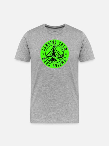 Camping Crew Zelt Outdoor - Männer Premium Bio T-Shirt - Grau meliert
