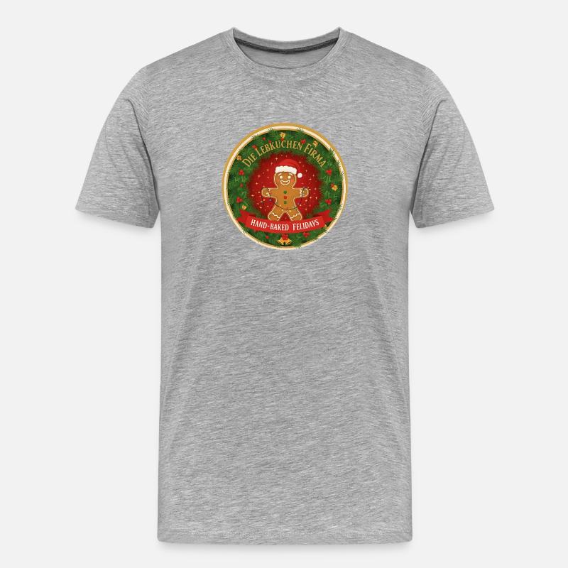 Lebkuchen Festlogo Kreis - Männer Premium Bio T-Shirt - Grau meliert