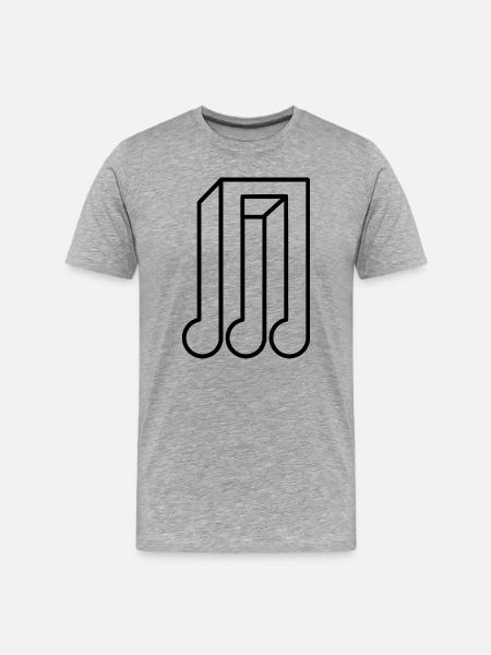 Optical Illusion Note - Illusion Musician Singer - Men's Premium Organic T-Shirt - heather grey