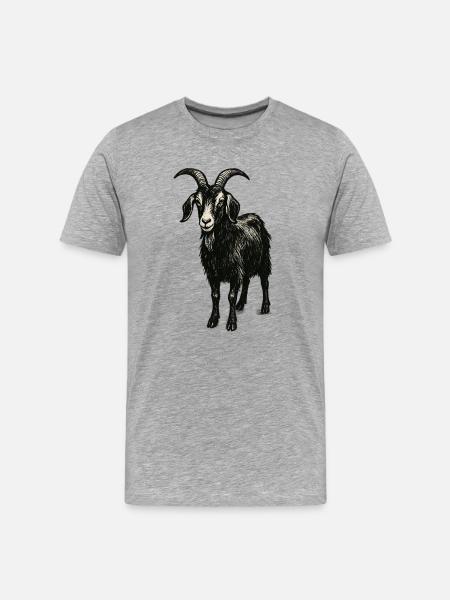 Dark billy goat – mystical animal motif - Men's Premium Organic T-Shirt - heather grey