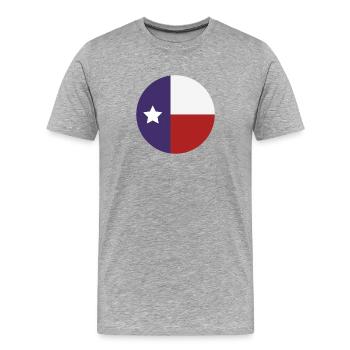 Drapeau rond du Texas - T-shirt bio Premium Homme - gris chiné - Devant - Damien (186cm)