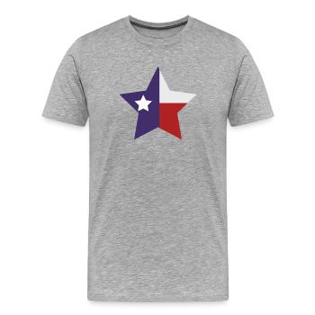 Drapeau de l’Étoile du Texas - T-shirt bio Premium Homme - gris chiné - Devant - Damien (186cm)