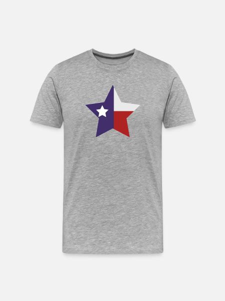 Texas Star Flag - Men's Premium Organic T-Shirt - heather grey