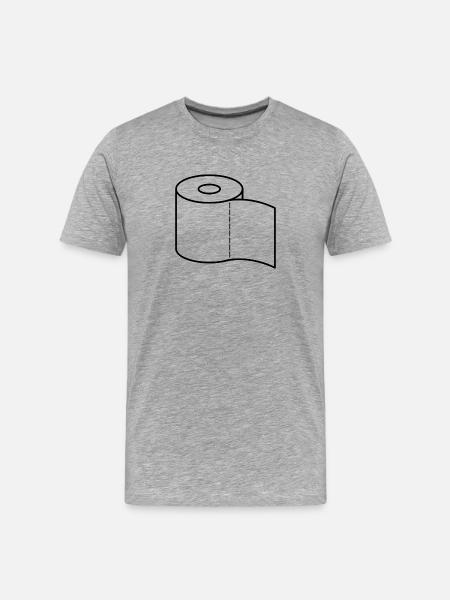 Toilettenpapier - Männer Premium Bio T-Shirt - Grau meliert