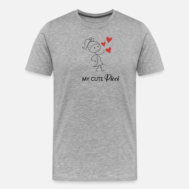 Süßes Mädchen mit kleinen Herzen - Männer Premium Bio T-Shirt - Grau meliert