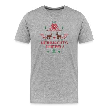 Ugly Christmas Christmas Muffle - Men's Premium Organic T-Shirt - heather grey - Front - Damien (186cm)