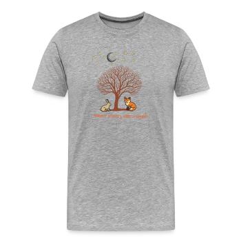 Mitternacht blättert Waldfreunde - Männer Premium Bio T-Shirt - Grau meliert - Vorne - Damien (186cm)