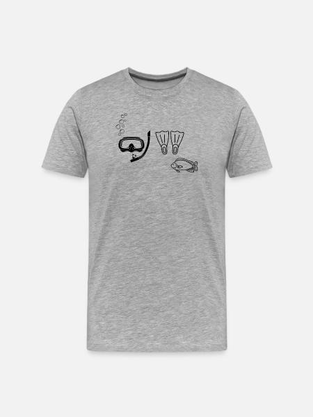 Tauchen – Geschenkidee - Männer Premium Bio T-Shirt - Grau meliert