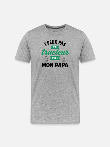I have tractor with me - Men's Premium Organic T-Shirt - heather grey