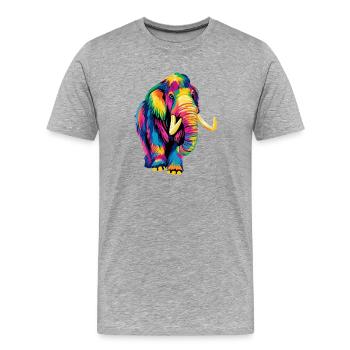 Mammut Wollhaarmammut Eiszeit Mammuts Süßes Mammut - Männer Premium Bio T-Shirt - Grau meliert - Vorne - Damien (186cm)
