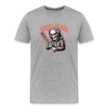 Skull Blaze Graffiti Skull - Men's Premium Organic T-Shirt - heather grey - Front - Damien (186cm)