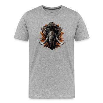 Mammouth Mammouth Laineux Âge glaciaire Mammouths Mammouth Doux - T-shirt bio Premium Homme - gris chiné - Devant - Damien (186cm)