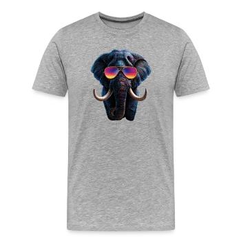 Mammut Wollhaarmammut Eiszeit Mammuts Süßes Mammut - Männer Premium Bio T-Shirt - Grau meliert - Vorne - Damien (186cm)