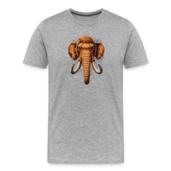 Mammouth Mammouth Laineux Âge glaciaire Mammouths Mammouth Doux - T-shirt bio Premium Homme - gris chiné - Devant - Damien (186cm)