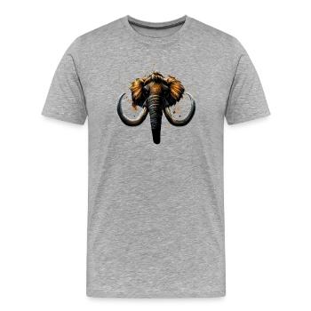 Mammut Wollhaarmammut Eiszeit Mammuts Süßes Mammut - Männer Premium Bio T-Shirt - Grau meliert - Vorne - Damien (186cm)