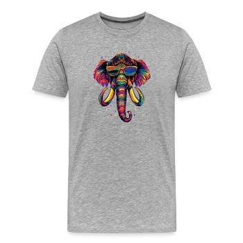 Mammut Wollhaarmammut Eiszeit Mammuts Süßes Mammut - Männer Premium Bio T-Shirt - Grau meliert - Vorne - Damien (186cm)