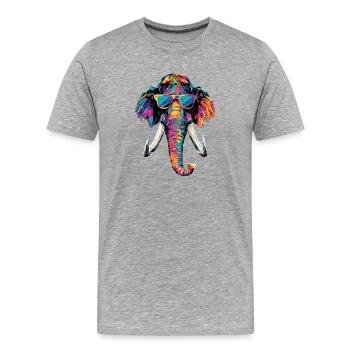 Mammouth Mammouth Laineux Âge glaciaire Mammouths Mammouth Doux - T-shirt bio Premium Homme - gris chiné - Devant - Damien (186cm)