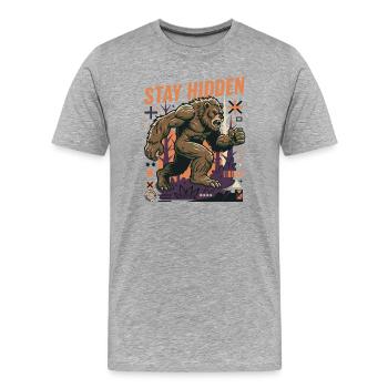 Bleib Versteckt Gorillawald - Männer Premium Bio T-Shirt - Grau meliert - Vorne - Damien (186cm)