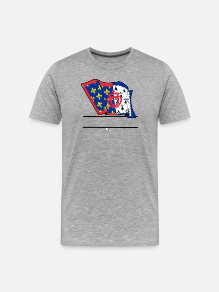 Pays_de_la_Loire_Vlag + text box - Men's Premium Organic T-Shirt - heather grey