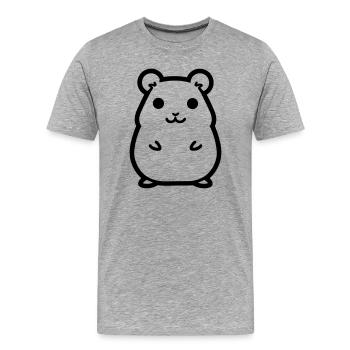 hamster - T-shirt bio Premium Homme - gris chiné - Devant - Damien (186cm)