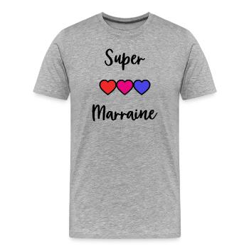 GODMOTHER, SUPER GODMOTHER, GODFATHER, GODCHILD - Men's Premium Organic T-Shirt - heather grey - Front - Damien (186cm)