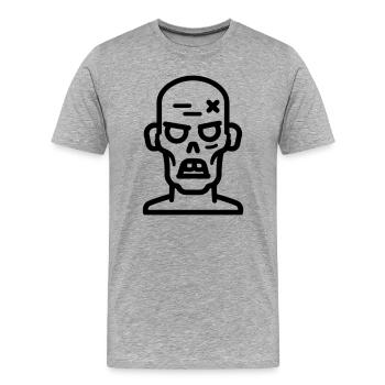 zombie - Men's Premium Organic T-Shirt - heather grey - Front - Damien (186cm)
