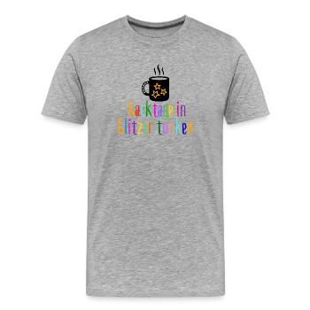 Jours de trempage de caca dans des paillettes – bonne humeur, freeude - T-shirt bio Premium Homme - gris chiné - Devant - Damien (186cm)