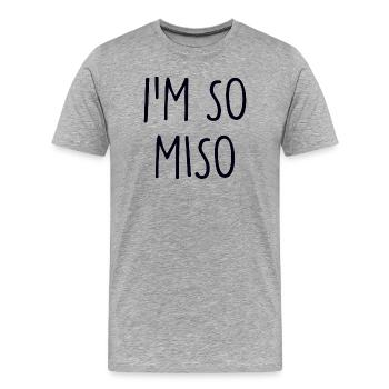 Miso - Männer Premium Bio T-Shirt - Grau meliert - Vorne - Damien (186cm)