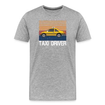 Taxi Cab Driver Vintage Checker Gift - Men's Premium Organic T-Shirt - heather grey - Front - Damien (186cm)