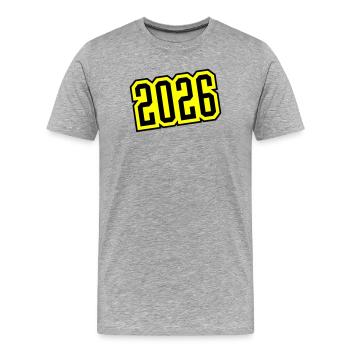 2026 - T-shirt bio Premium Homme - gris chiné - Devant - Damien (186cm)