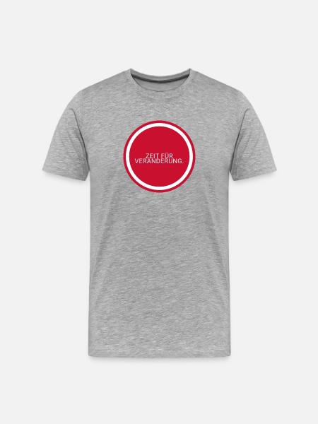 Zeit für Veränderung Kreis - Männer Premium Bio T-Shirt - Grau meliert