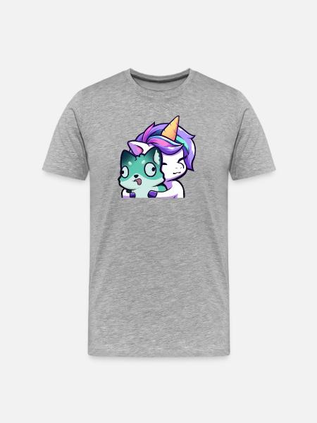 Lya Unicorn Hug - Men's Premium Organic T-Shirt - heather grey